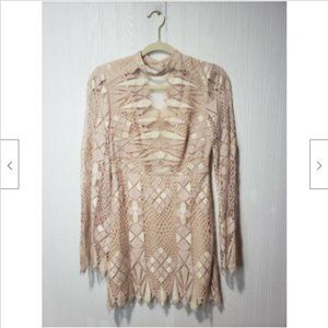 Free People Beige Lace Dress